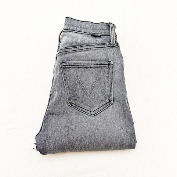 Mother The Pixie Dazzler Ankle Fray Digging Up Dirt Charcoal Denim Jeans Size 25 - Picture 1 of 10